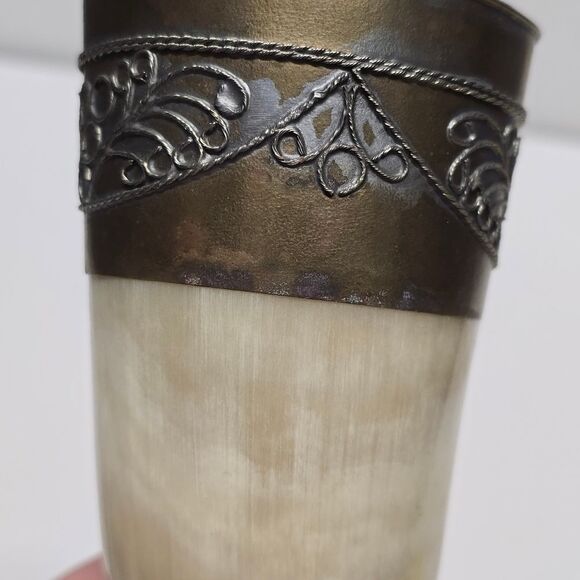 Vintage USSR Georgian Caucasian Horn Traditional Bullhorn Wine Drink Cup - Picture 7 of 8